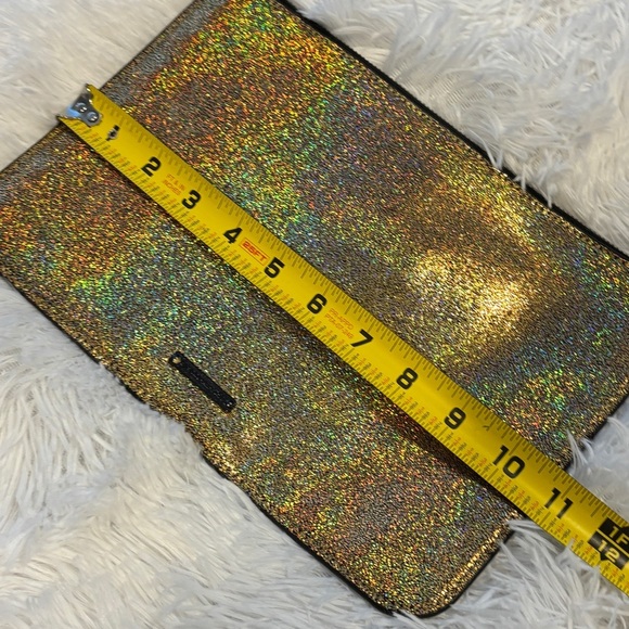 Rebecca Minkoff Gold Rainbow Glitter Studded Wristlet Clutch - Picture 3 of 11